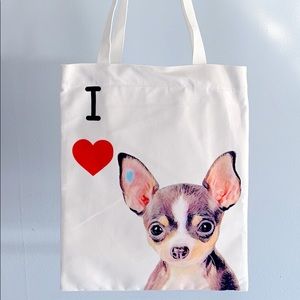 Tri Chihuahua Art Canvas Bag